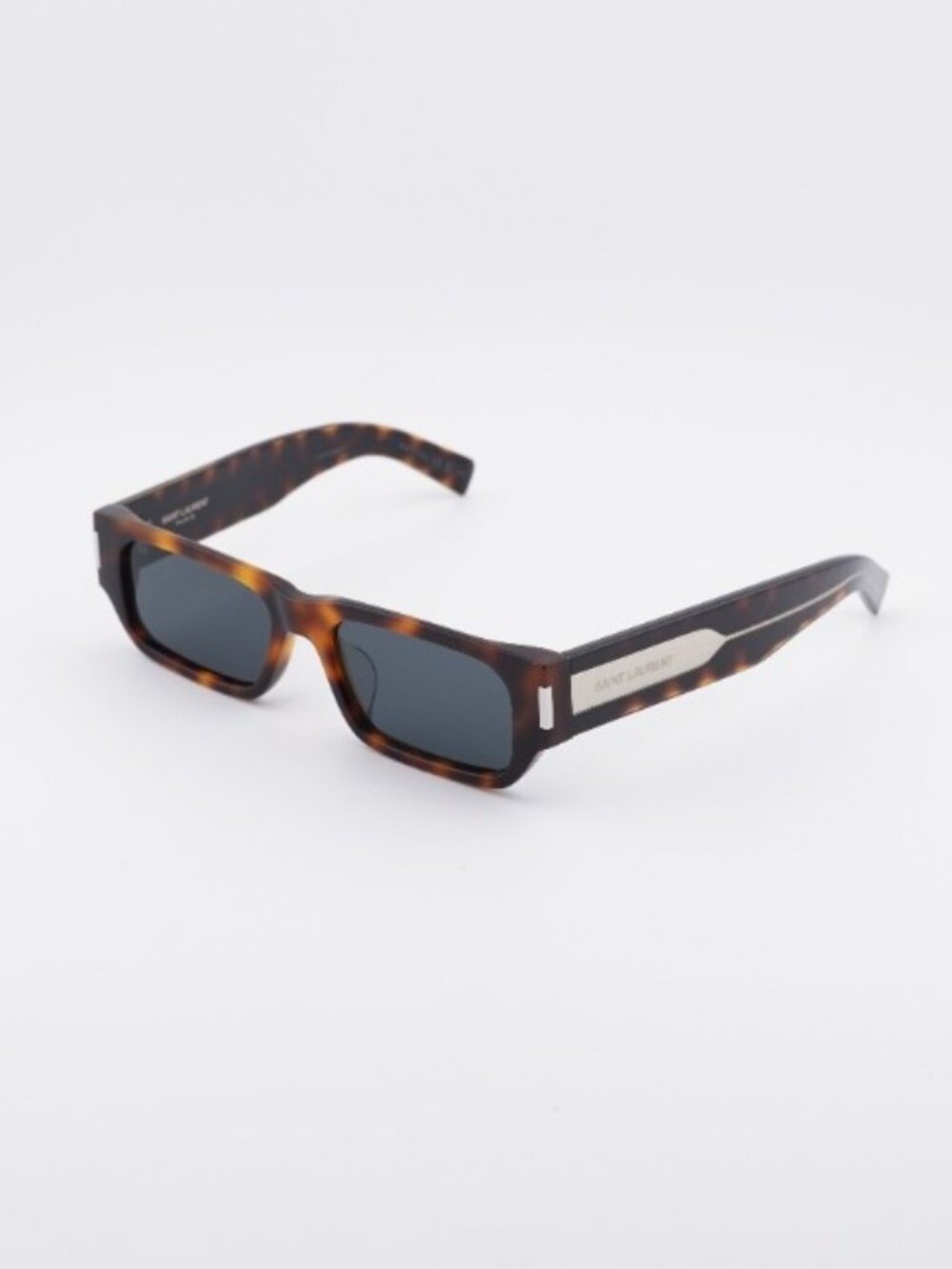 Saint Laurent SL660 002 Sunglasses Havana Rectangle Frame, Grey Lenses